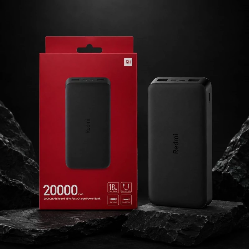 پاوربانک 18 وات شیائومی مدل Redmi ظرفیت 20000 میلی‌آمپرساعت اورجینال با 12 ماه گارانتی