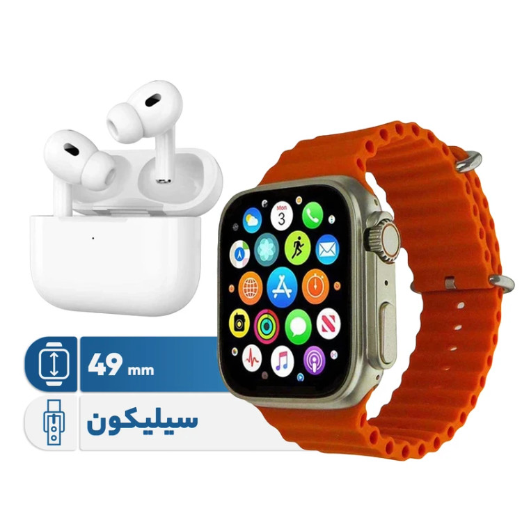 پک ساعت هوشمند الترا مدلt 10000 با ۷ بند متنوع و ایرپاد پرو